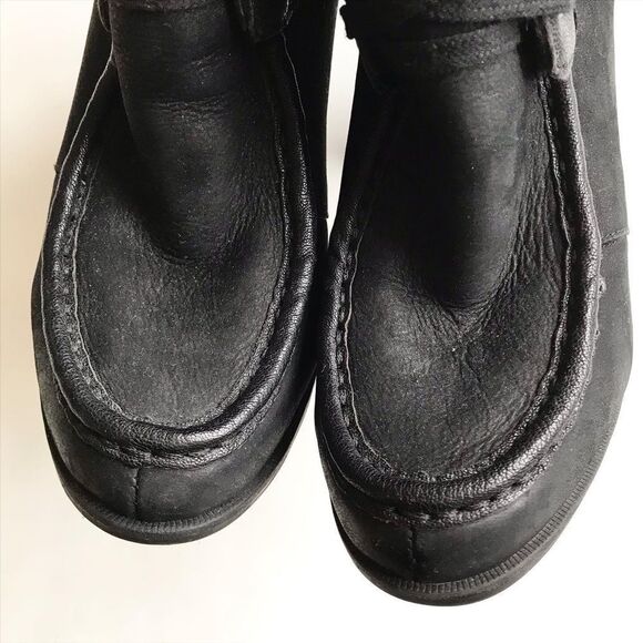 Sam Edelman black leather lace up platform boots size 8.5 - Picture 6 of 10